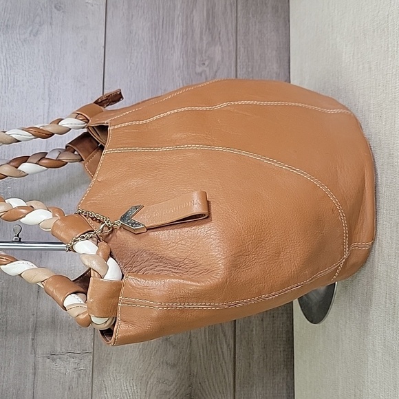 Aqua Madonna Tan Leather Hobo Bag - Picture 3 of 14